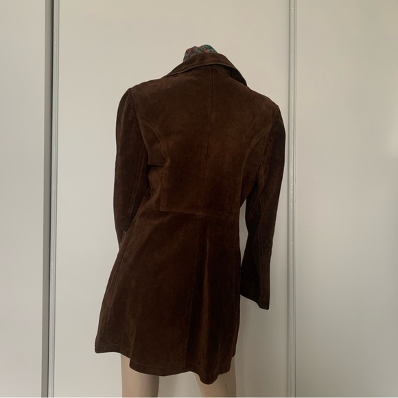 Vintage | Made in Canada | Rich brown suede leather jacket | Faux fur lined - Picture 5 of 15